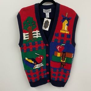 Vintage School Teacher Cardigan Sweater Vest